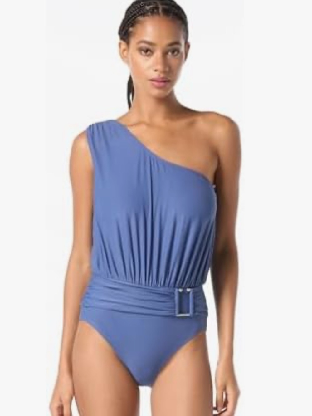One-Shoulder Black Swimsuit with Belt Accent size 4 NWT $150